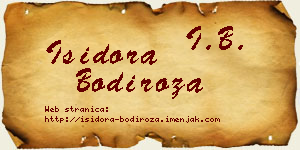 Isidora Bodiroža vizit kartica